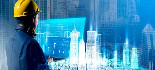 Meister/in im Elektrotechnikerhandwerk - Schwerpunkt Energie- und Gebäudetechnik, Teil I + II - Ingenieur, Architekt Smart City Building Design AR Augmented Reality VR digitale Technologie futuristische Hologramm